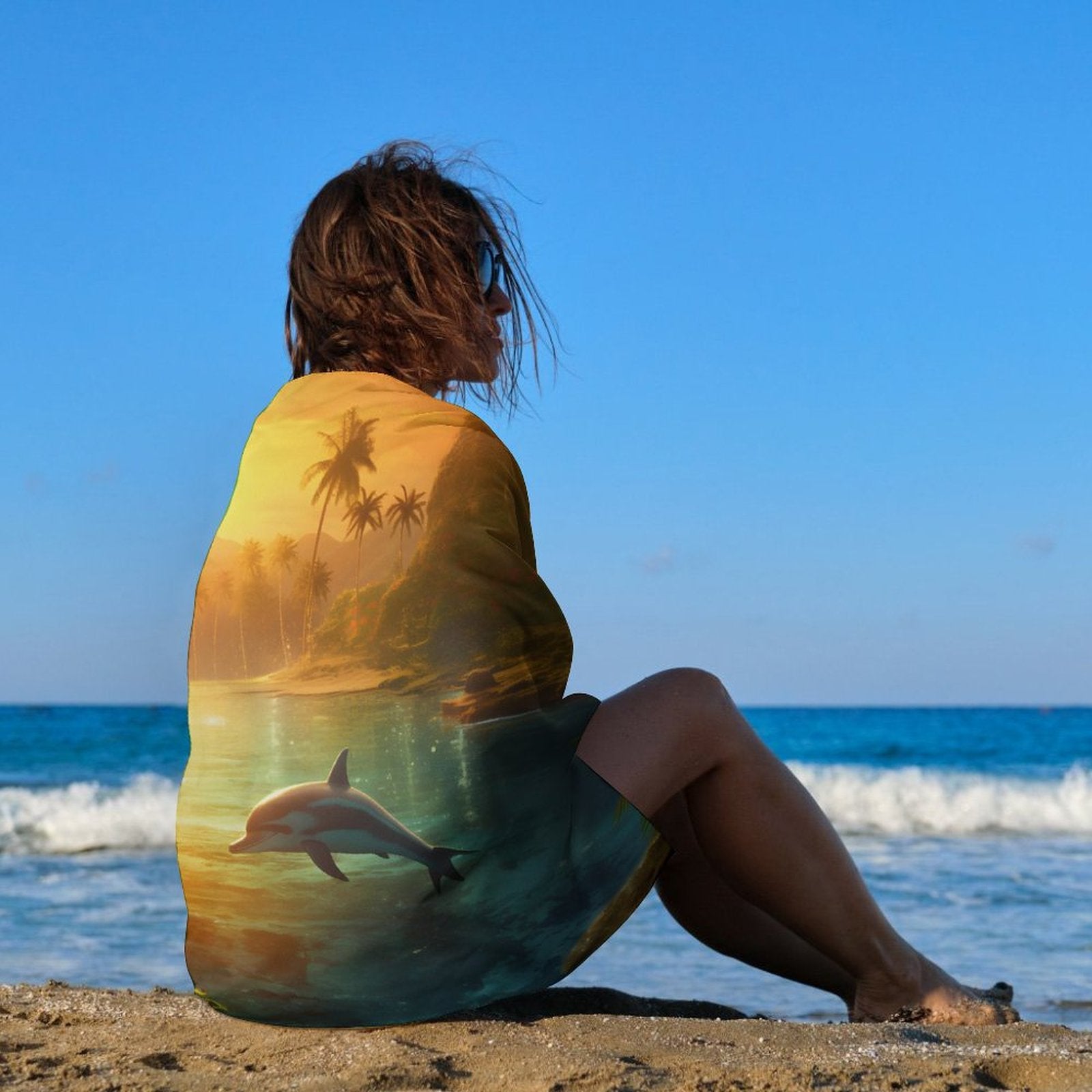 Beach Towel SolarLab_Dolphins_tropical_sea_island_sunlight_fantasy_stock_il_a1e3c590-502d-47a3-b8a0-58084a7f2d16 Style One Size normal-online-PERSONAL DESIGN