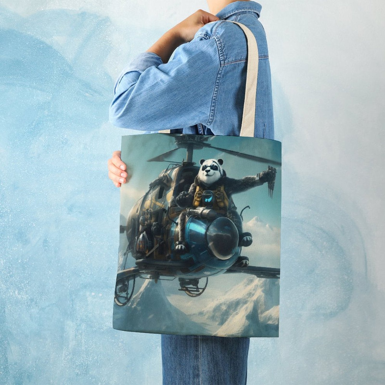 Canvas Tote Bag Double SolarLab_a_Panda_pilot_fly_a_super_helicopter_in_the_sky_on_sno_3f88c134-1793-4418-82af-6834fd4bb821 Style-1 38×41cm normal-online-PERSONAL DESIGN