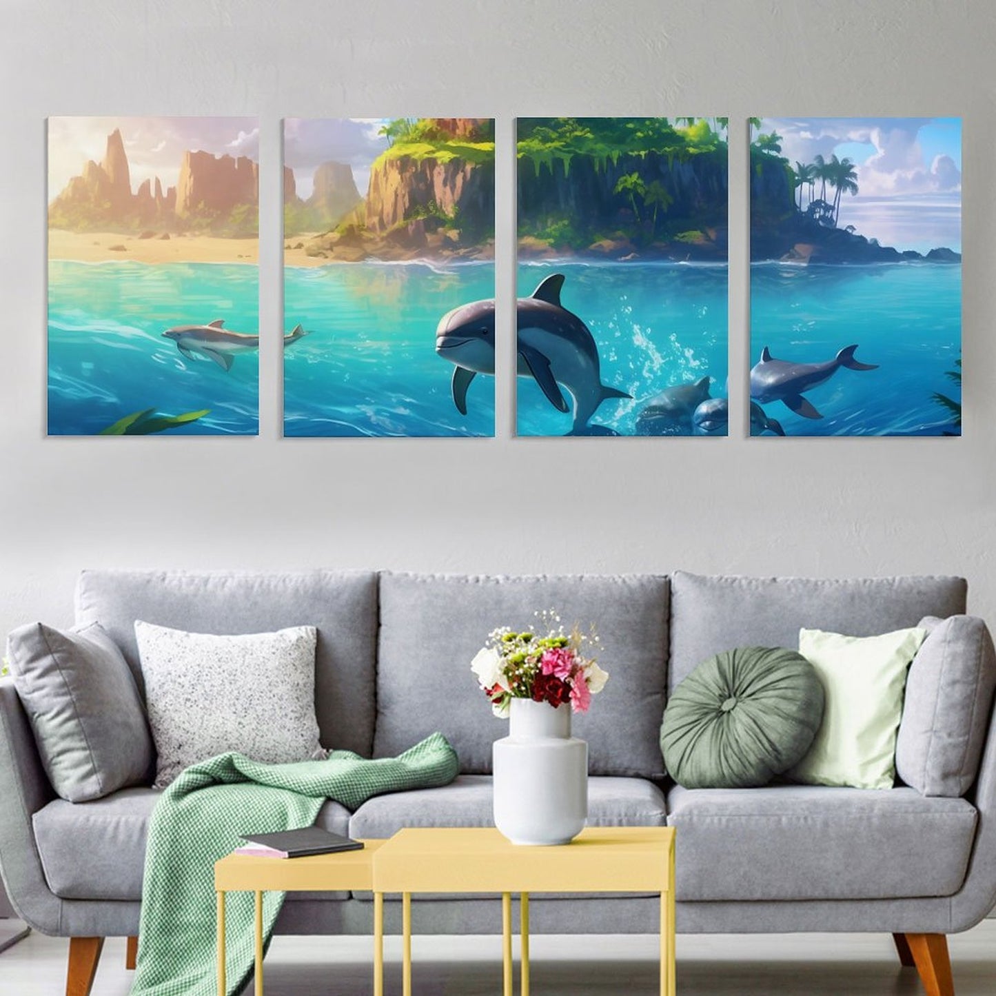 4 Panel Hanging Posters Vertical SolarLab_Dolphins_tropical_sea_island_sunlight_fantasy_stock_il_fcec8005-dae5-4c03-8fbd-f778649c18b4 normal-online-PERSONAL DESIGN