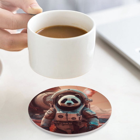 Ceramic Coasters (Round) SolarLab_a_Panda_astronaut_walk_on_the_Mars_starship_Cyberpunk__817d9ed4-a444-4a2e-9755-363c1bf53d11 normal-online-PERSONAL DESIGN
