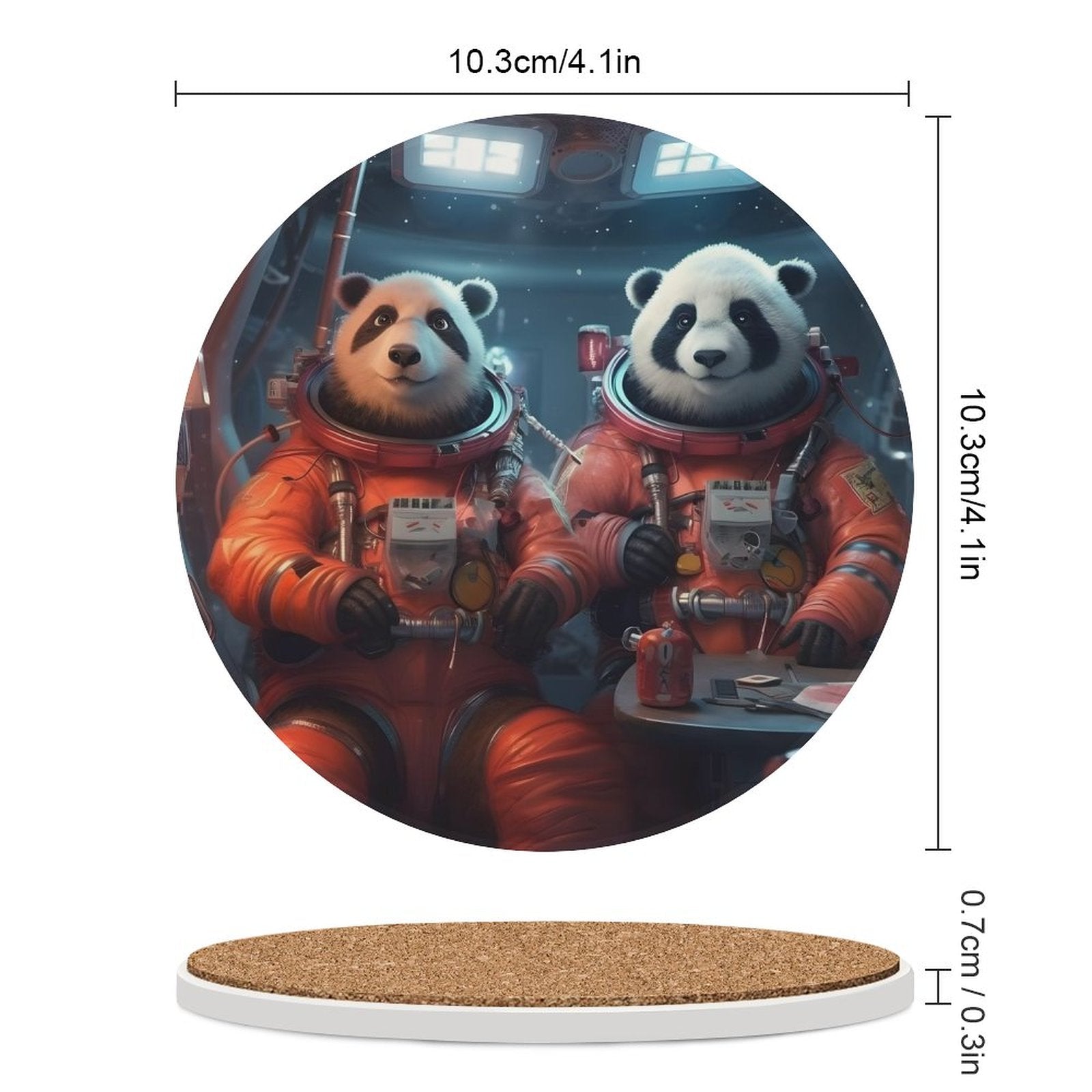 Ceramic Coasters (Round) SolarLab_Two_panda_astronauts_piloted_a_spaceship_from_Earth_to_7a8942ab-78f7-47b8-a6c0-2255034acd11 normal-online-PERSONAL DESIGN