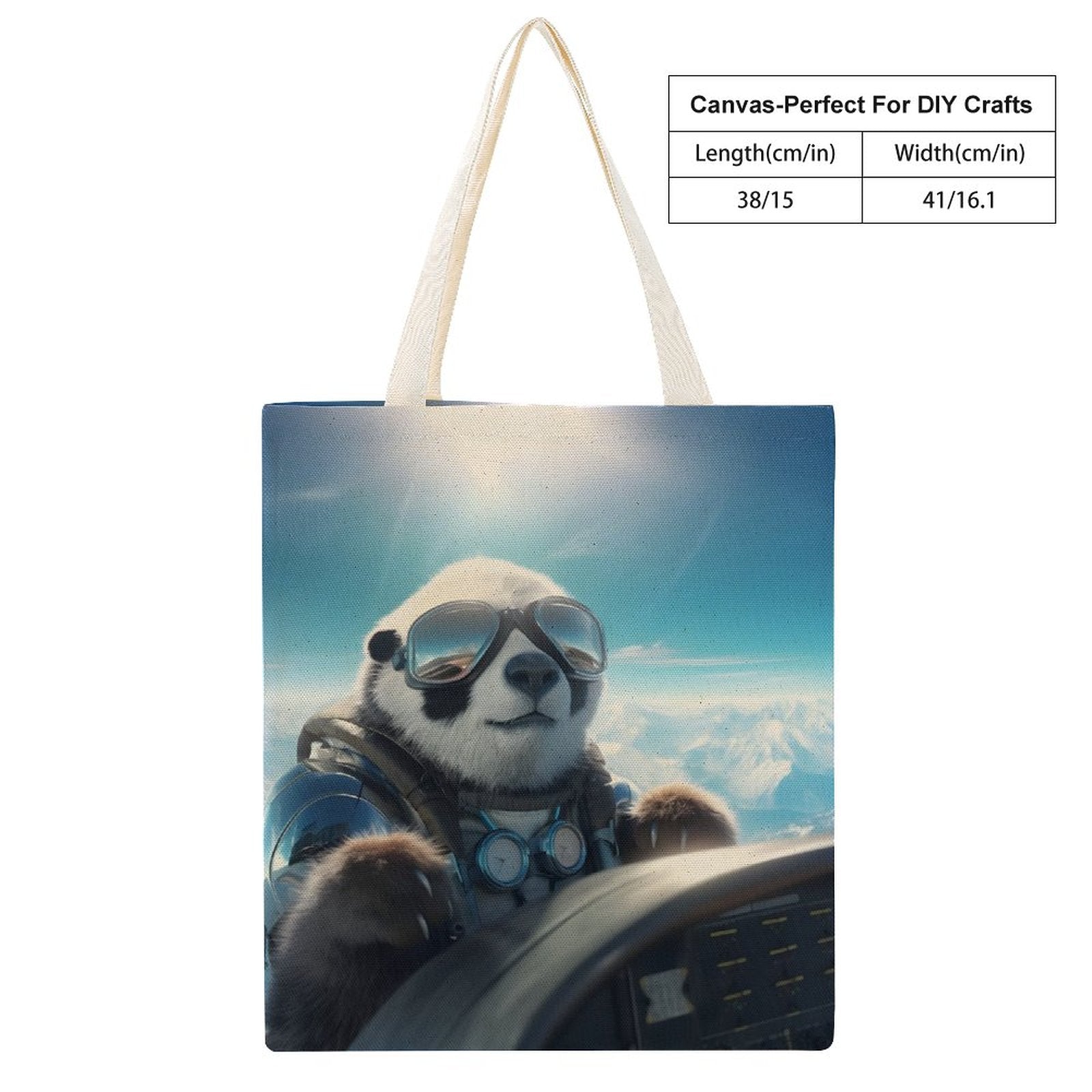 Canvas Tote Bag Double SolarLab_a_Panda_pilot_drive_a_private_jet_in_the_sky_on_the_Ar_a1b900e0-67e7-43cc-92f7-d49f00b1e4bb Style-5 38×41cm normal-online-PERSONAL DESIGN