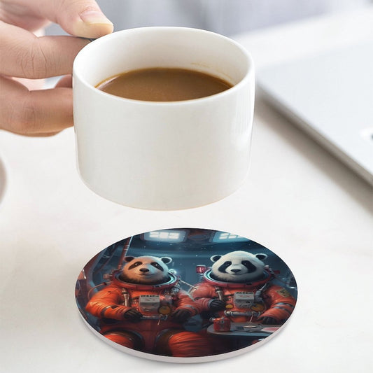 Ceramic Coasters (Round) SolarLab_Two_panda_astronauts_piloted_a_spaceship_from_Earth_to_7a8942ab-78f7-47b8-a6c0-2255034acd11 normal-online-PERSONAL DESIGN