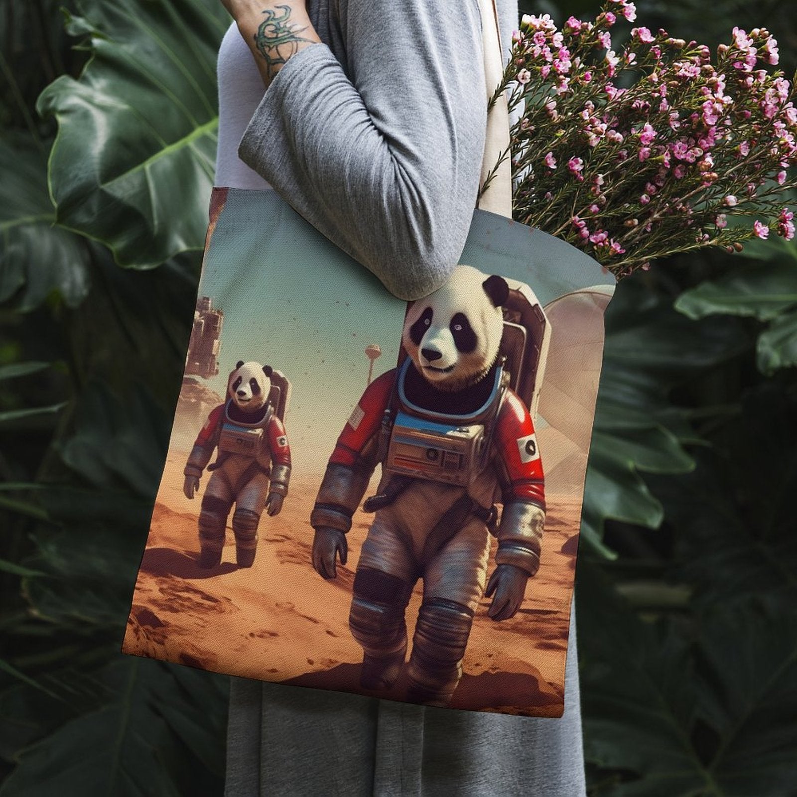 Canvas Tote Bag Double SolarLab_Pandas_astronaut_walk_on_the_Mars_starship_Cyberpunk_f_fa1980bb-0343-4844-a352-fb0e5c8bf928 Style-23 38×41cm normal-online-PERSONAL DESIGN