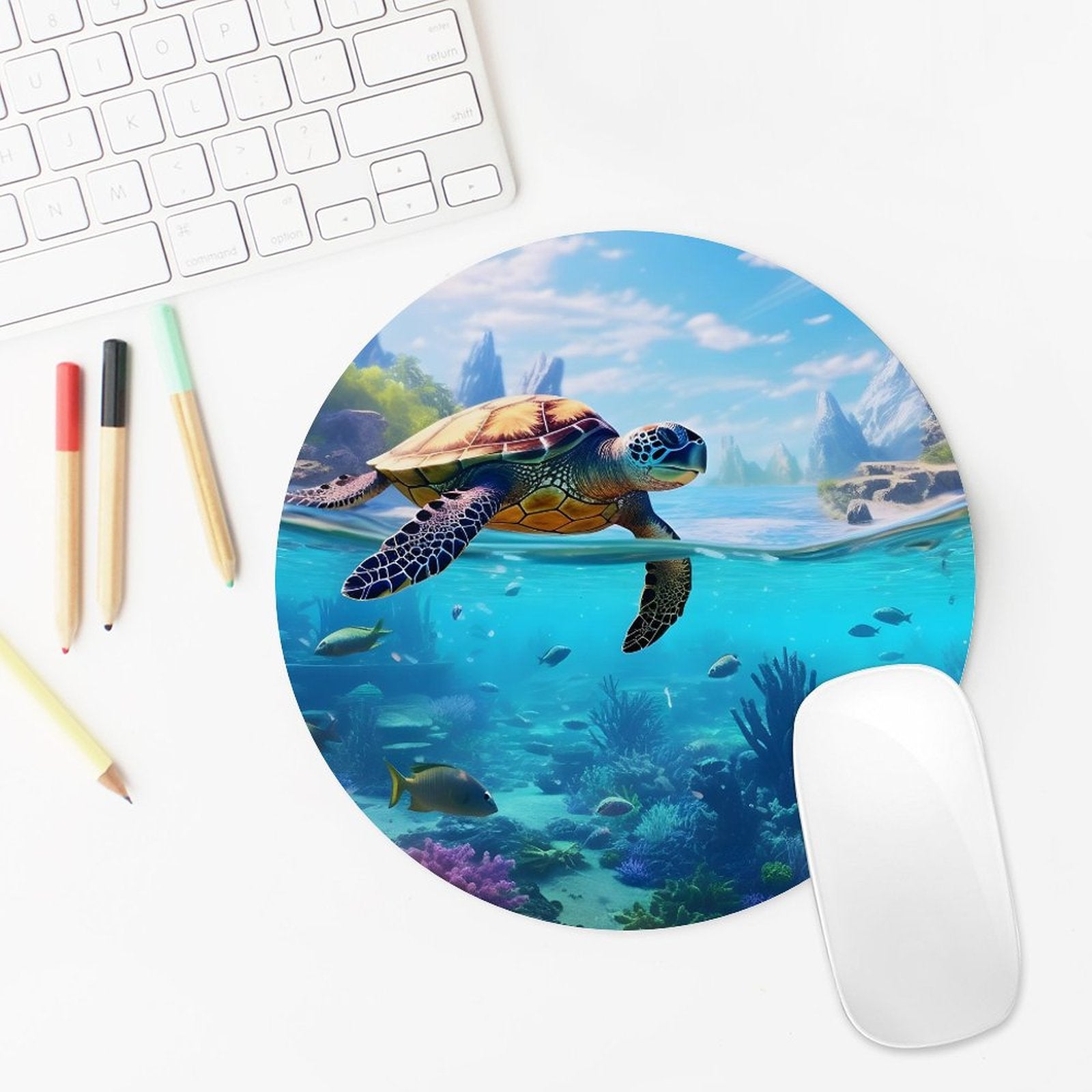 Mouse Pad SolarLab_Sea_turtles_tropical_sea_island_sunlight_hyper-detail__65df3ce3-5f7c-49b3-937e-af866806c8be Style-14 20*20cm normal-online-PERSONAL DESIGN