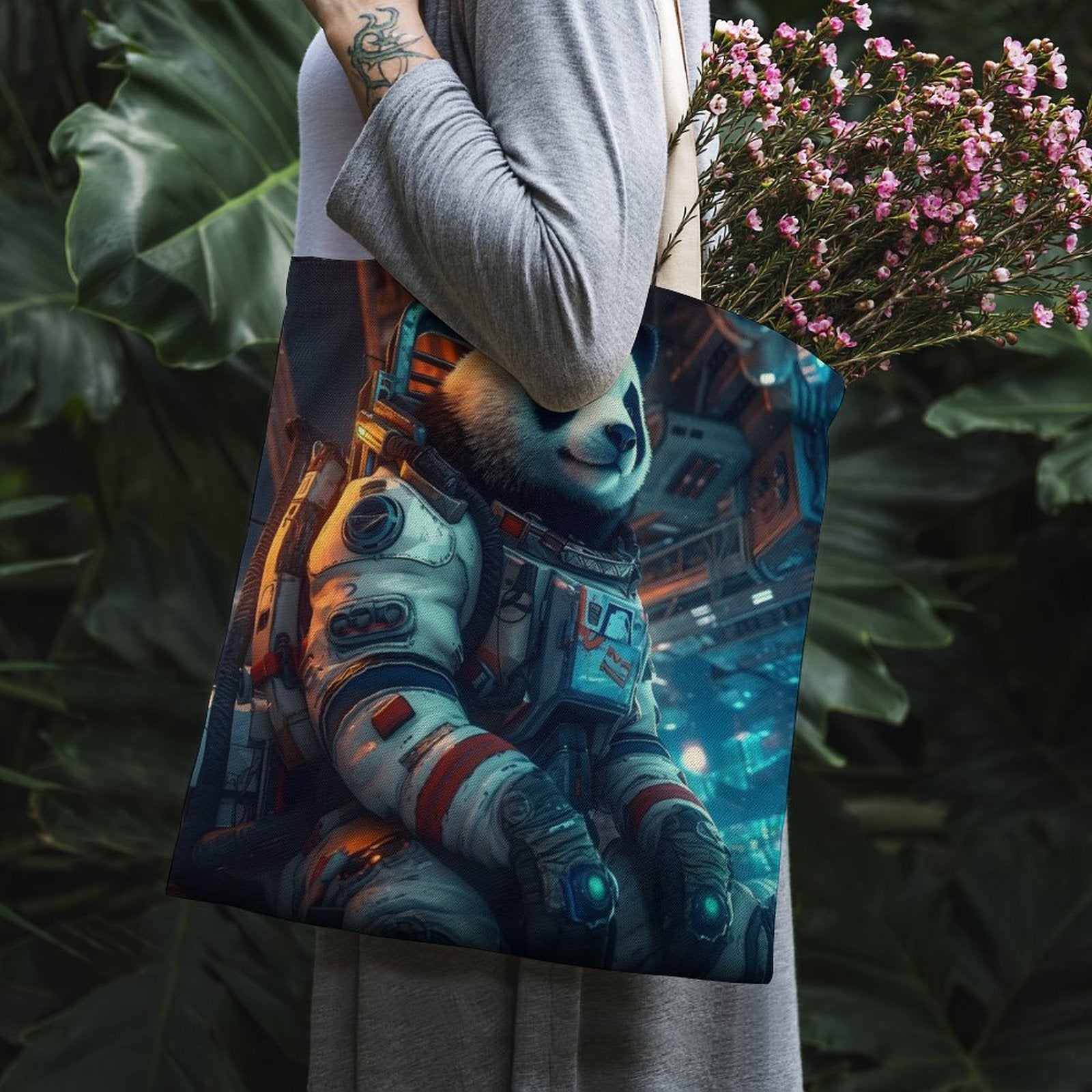 Canvas Tote Bag Double SolarLab_a_Panda_astronaut_walk_on_the_space_rocket_Cyberpunk_f_934c4566-c7bf-4d90-afa5-149387b17027 Style-25 38×41cm normal-online-PERSONAL DESIGN