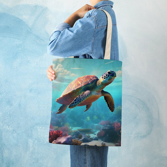 Canvas Tote Bag Double Side, Sea Turtles, B001A006 - iTopMax