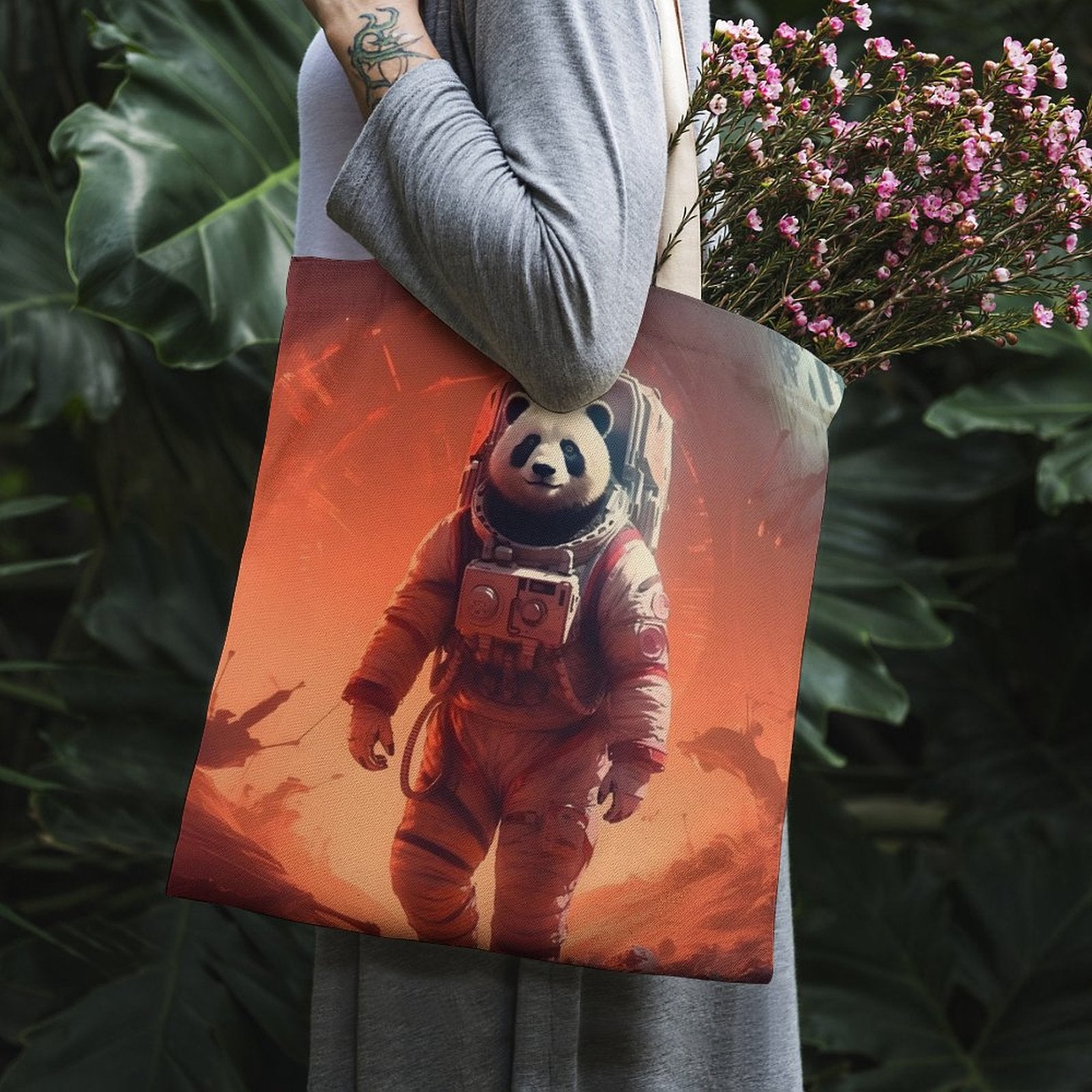 Canvas Tote Bag Double SolarLab_a_Panda_astronaut_walk_on_the_Mars_spaceship_Cyberpunk_68b4d70b-912c-4a5b-b14c-5ba05107d5dc Style-37 38×41cm normal-online-PERSONAL DESIGN
