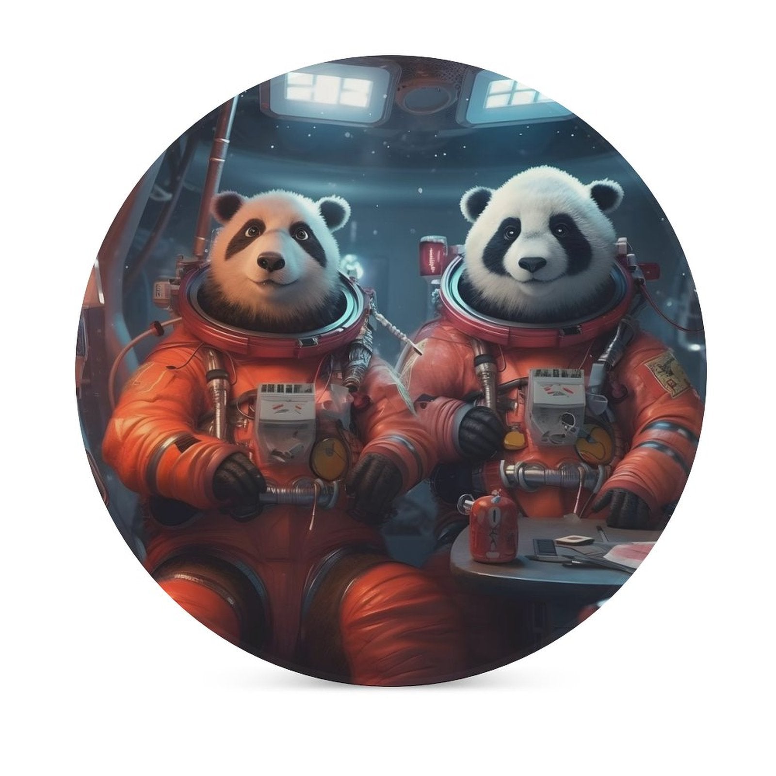 Ceramic Coasters (Round) SolarLab_Two_panda_astronauts_piloted_a_spaceship_from_Earth_to_7a8942ab-78f7-47b8-a6c0-2255034acd11 normal-online-PERSONAL DESIGN