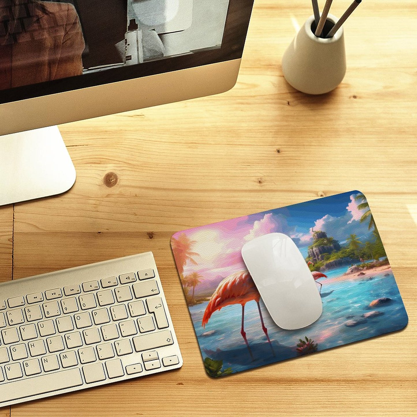 Leather Mouse Pad Flamingos_001 Style One Size normal-online-PERSONAL DESIGN