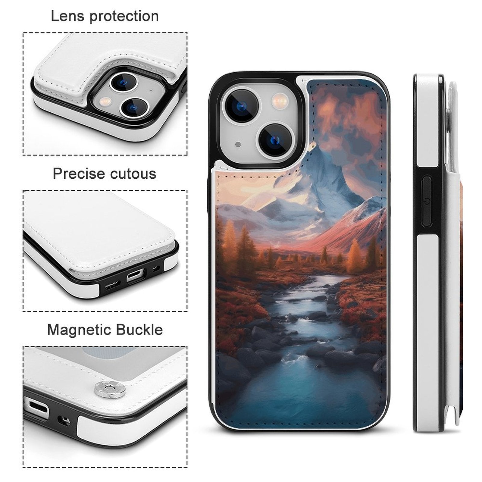 Mobile Phone Case for Apple IPhone 14 SolarLab_Norwegian_aurora_autumn_mountains_forestshyper-detail__935e43e8-37e6-44dc-8597-129fbe22a01a normal-online-PERSONAL DESIGN