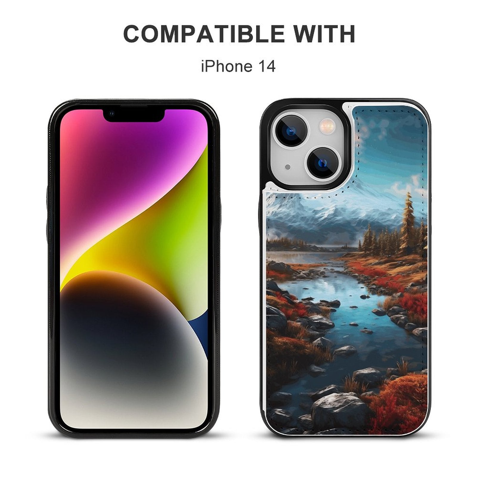 Mobile Phone Case for Apple IPhone 14 SolarLab_Norwegian_aurora_autumn_mountains_forests_lake_hyper-d_e2aa2e52-6a16-40cc-b676-99c207efe850 normal-online-PERSONAL DESIGN