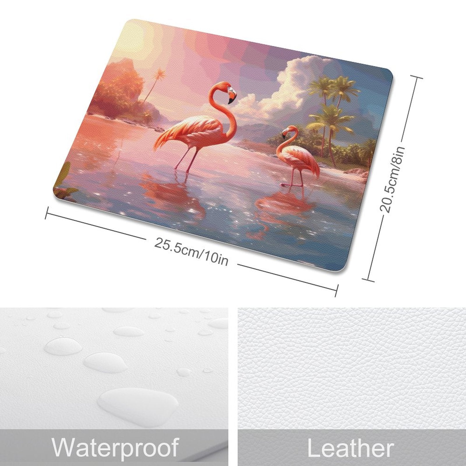 Leather Mouse Pad Flamingos_004 Style-3 One Size normal-online-PERSONAL DESIGN