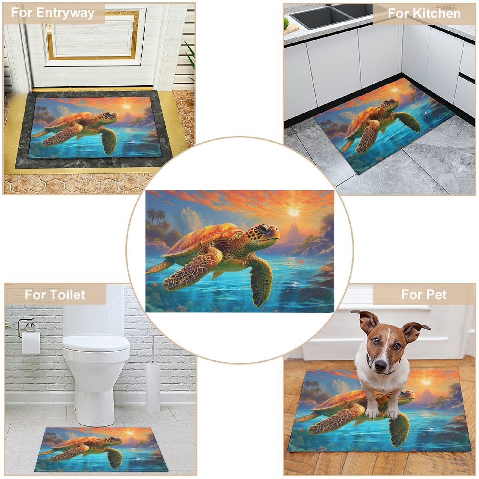 Crystal velvet carpet sea turtles htc01a012 - iTopMax