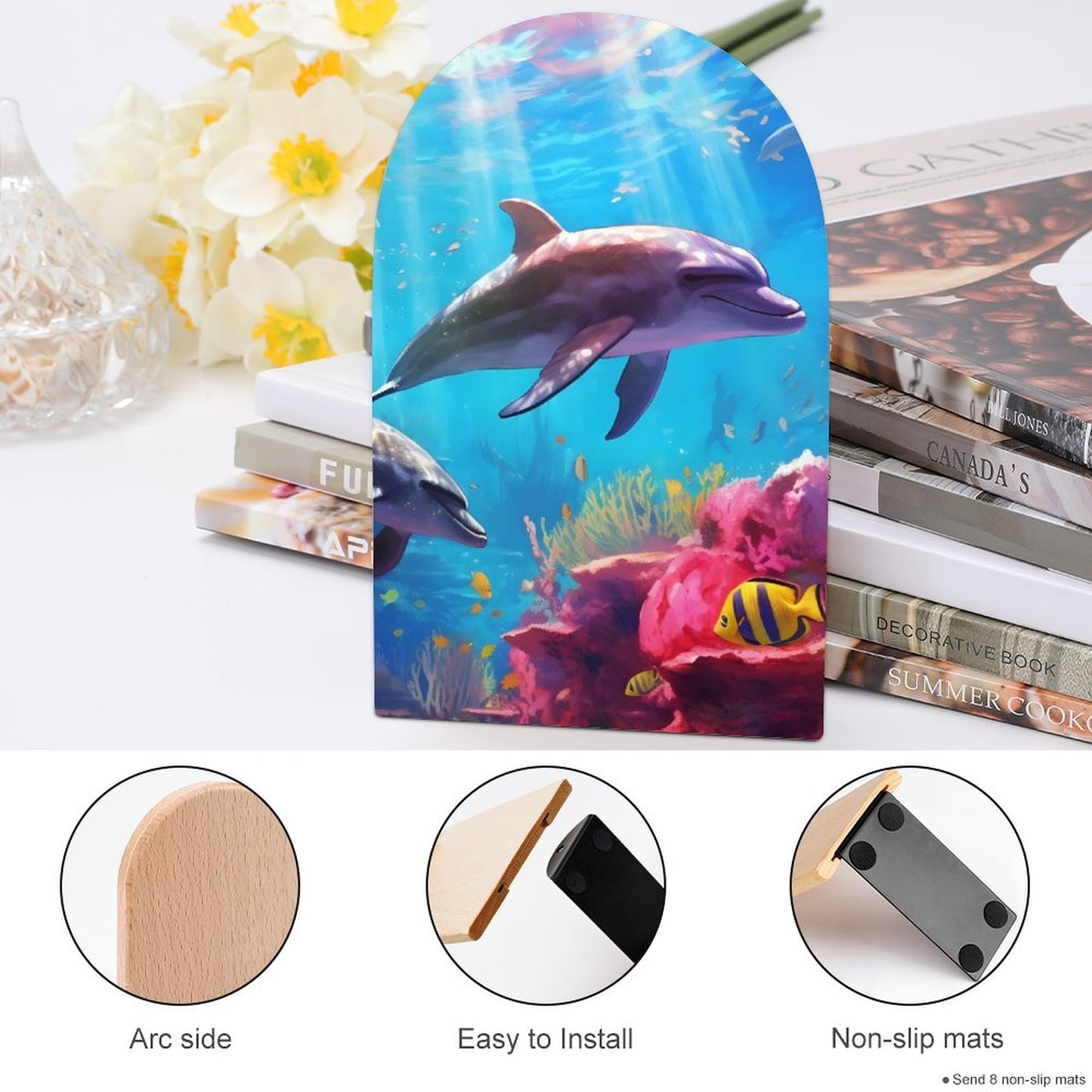 Bookends SolarLab_Dolphins_tropical_sea_hyper-detail_high_resolution_8k_655814c8-b7f8-4c4c-9763-de92d9ff2f5d_ Style-9 One Size normal-online-PERSONAL DESIGN