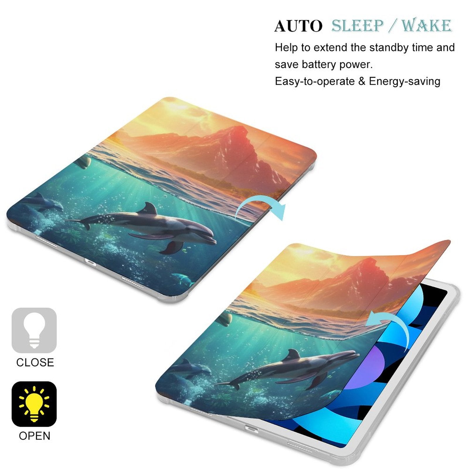 The Ipad Pen Slot Case SolarLab_Dolphins_tropical_sea_island_sunlight_fantasy_hyper-de_f2db25c8-82f5-45d9-9ff2-698e69821ae5 normal-online-PERSONAL DESIGN