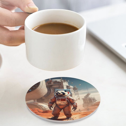 Ceramic Coasters (Round) SolarLab_a_Panda_astronaut_walk_on_the_Mars_starship_Cyberpunk__59fd3da3-8403-456b-9fa2-da871549cf0d normal-online-PERSONAL DESIGN
