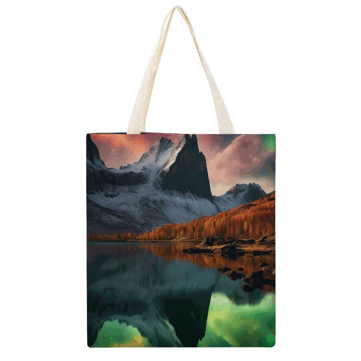 Canvas Tote Bag Double SolarLab_Norwegian_aurora_autumn_mountains_forests_lake_hyper-d_fd6b31eb-d54c-4ac7-9098-1bd7b0c69e9a Style-11 38×41cm normal-online-PERSONAL DESIGN
