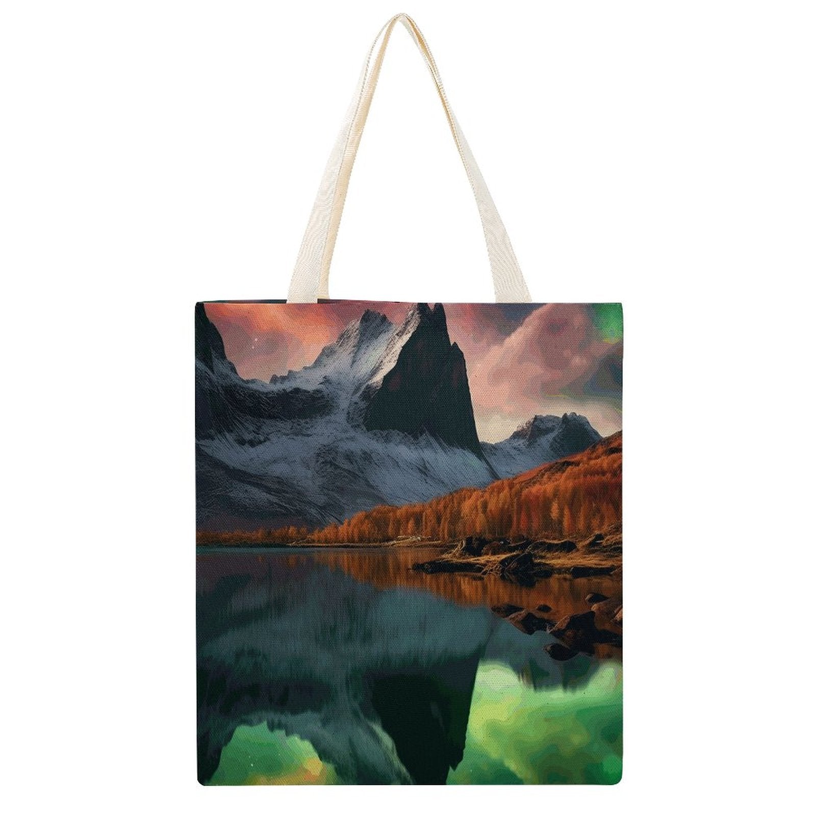 Canvas Tote Bag Double SolarLab_Norwegian_aurora_autumn_mountains_forests_lake_hyper-d_fd6b31eb-d54c-4ac7-9098-1bd7b0c69e9a Style-11 38×41cm normal-online-PERSONAL DESIGN