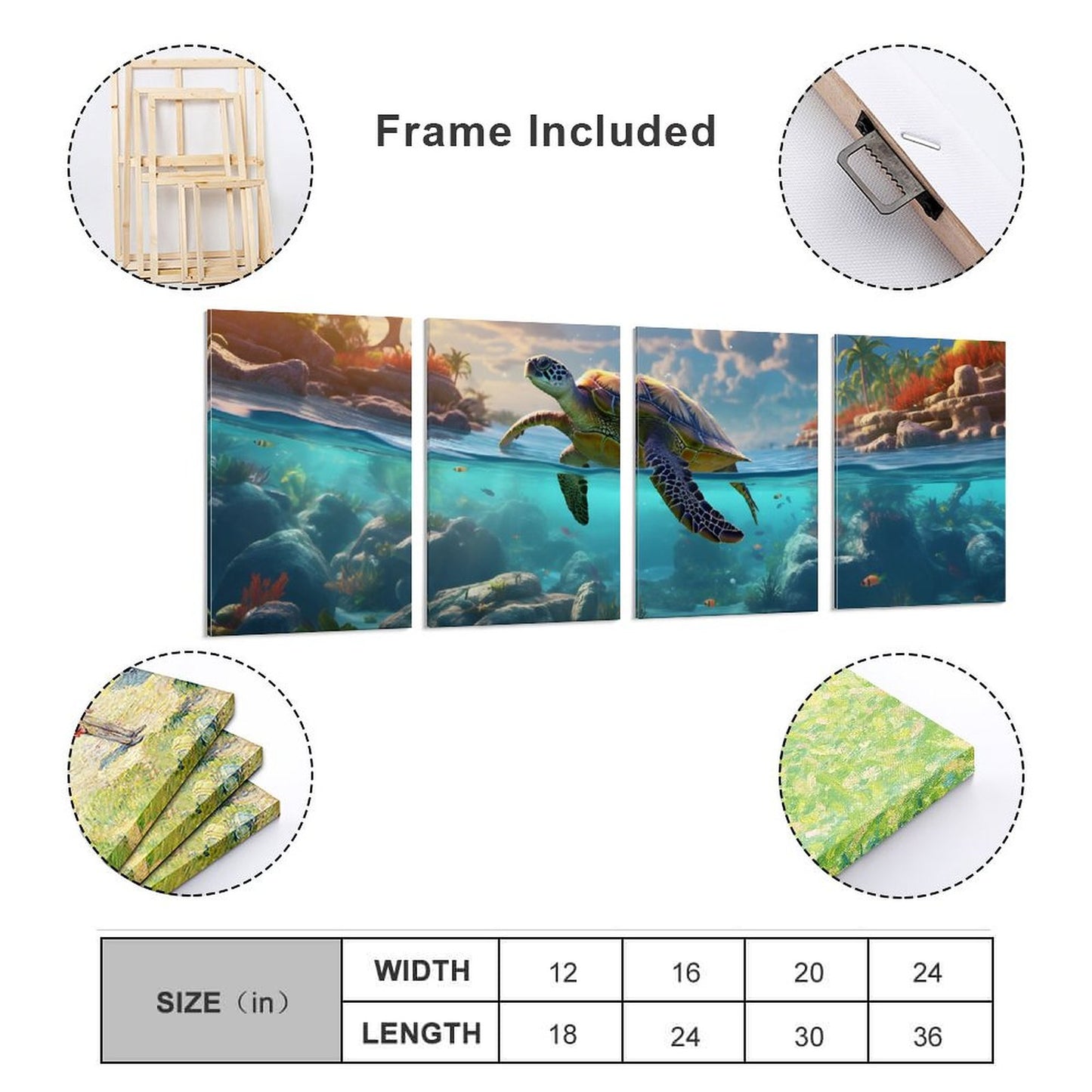 4 Panel Hanging Posters Vertical SolarLab_Sea_turtles_tropical_sea_island_sunlight_hyper-detail__88c311a8-1508-4981-8598-3d2b7de2cfd0 normal-online-PERSONAL DESIGN