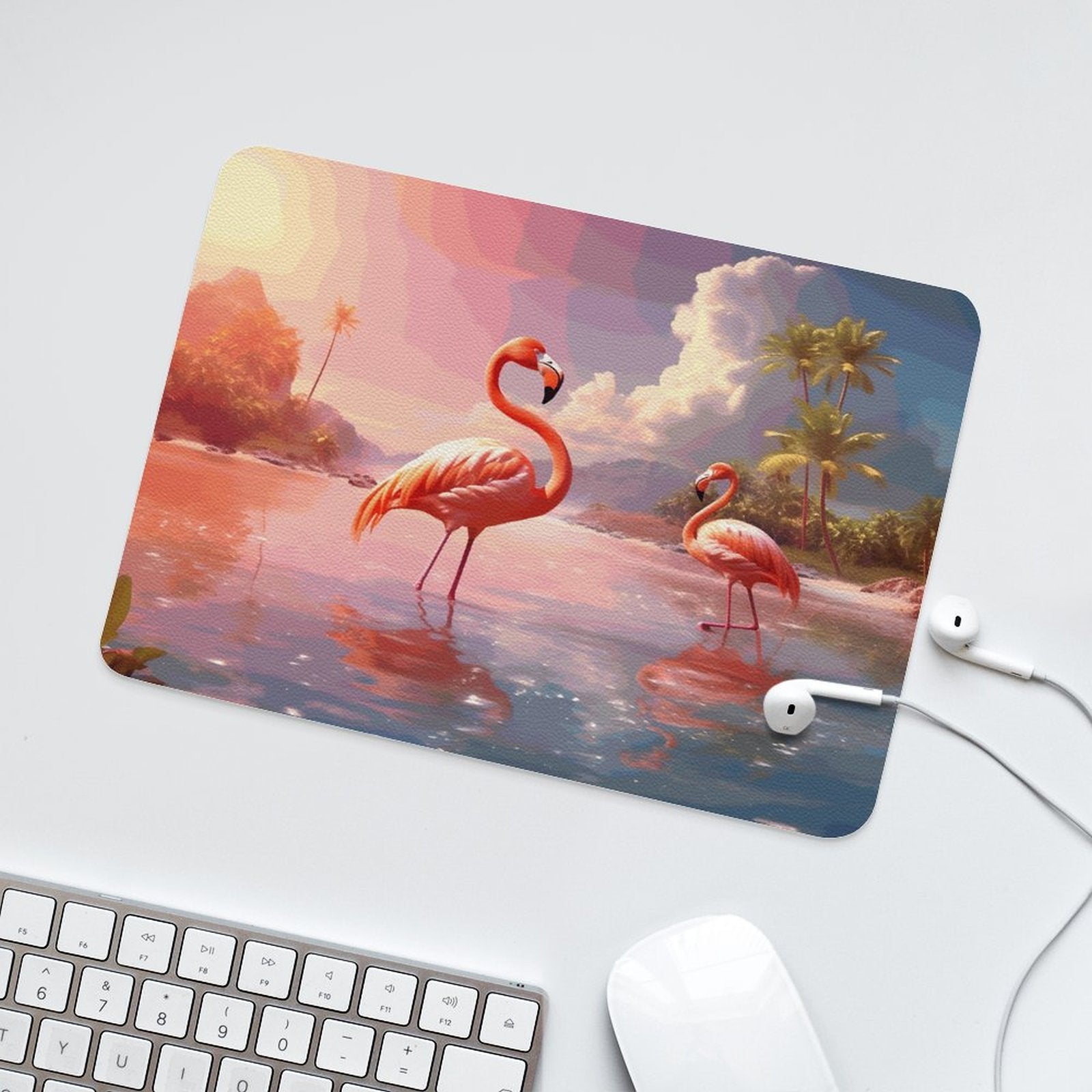 Leather Mouse Pad Flamingos_004 Style-3 One Size normal-online-PERSONAL DESIGN