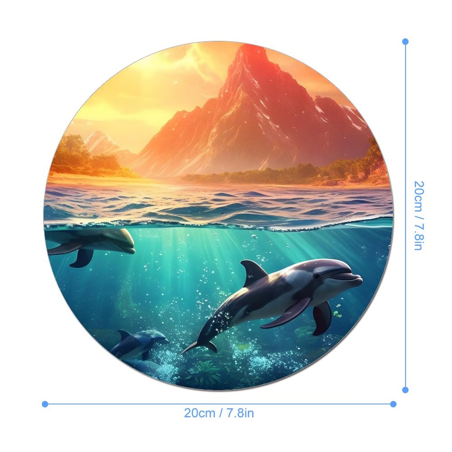 Mouse Pad SolarLab_Dolphins_tropical_sea_island_sunlight_fantasy_hyper-de_f2db25c8-82f5-45d9-9ff2-698e69821ae5 Style-8 20*20cm normal-online-PERSONAL DESIGN