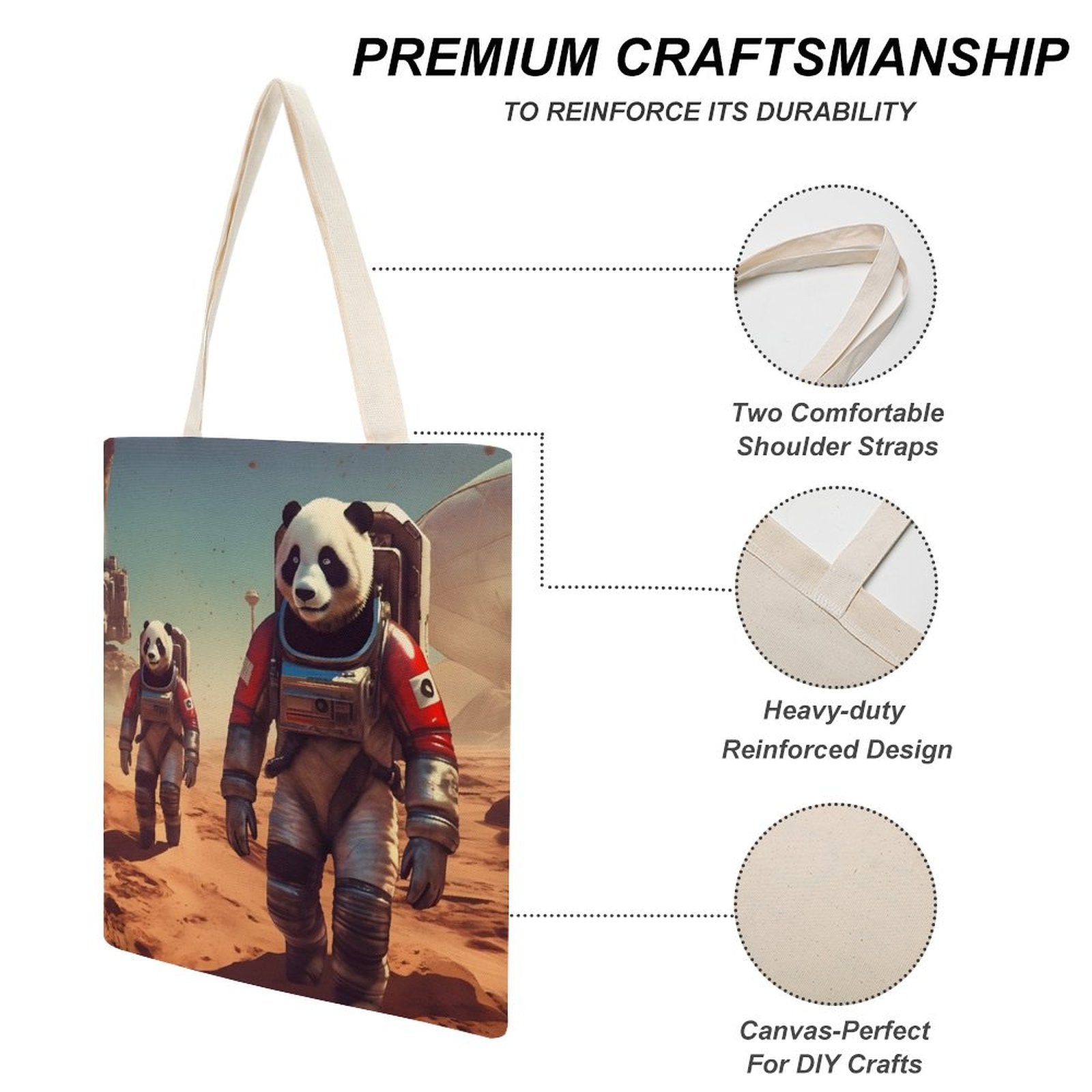 Canvas Tote Bag Double SolarLab_Pandas_astronaut_walk_on_the_Mars_starship_Cyberpunk_f_fa1980bb-0343-4844-a352-fb0e5c8bf928 Style-23 38×41cm normal-online-PERSONAL DESIGN