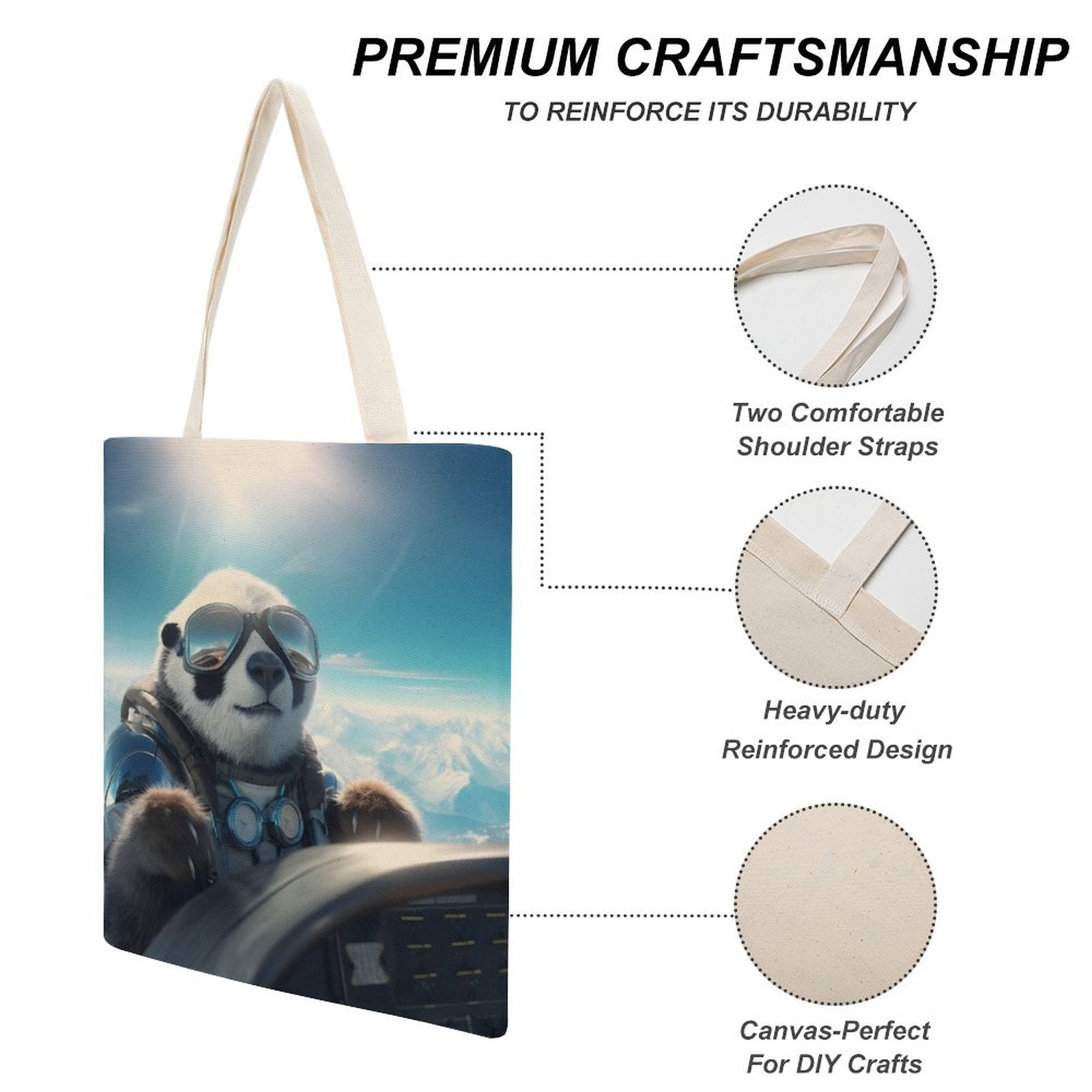 Canvas Tote Bag Double SolarLab_a_Panda_pilot_drive_a_private_jet_in_the_sky_on_the_Ar_a1b900e0-67e7-43cc-92f7-d49f00b1e4bb Style-5 38×41cm normal-online-PERSONAL DESIGN