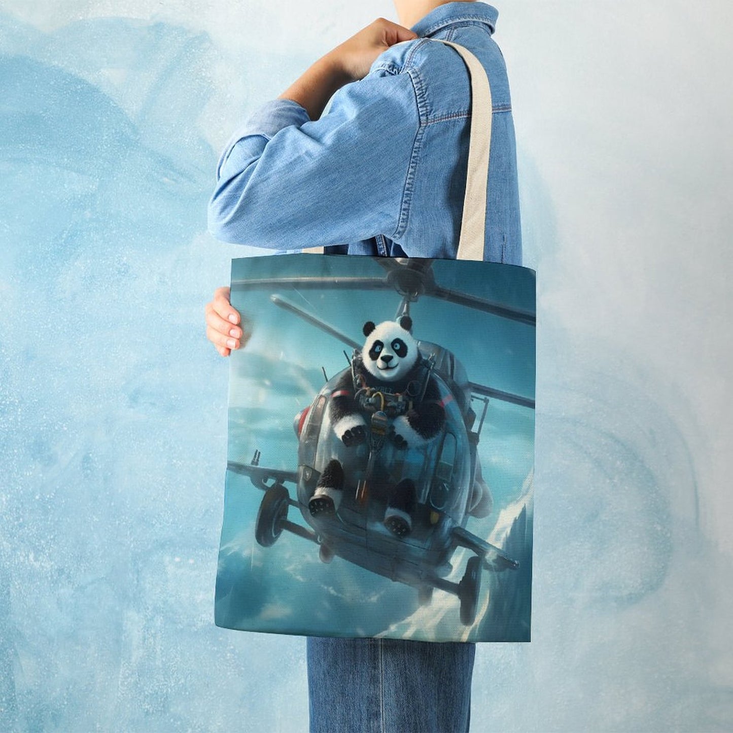 Canvas Tote Bag Double SolarLab_a_Panda_pilot_drive_a_helicopter_in_the_sky_on_the_Arc_0bd4d23c-c25c-4fbe-86ba-f0af5e7f6d6e Style-12 38×41cm normal-online-PERSONAL DESIGN