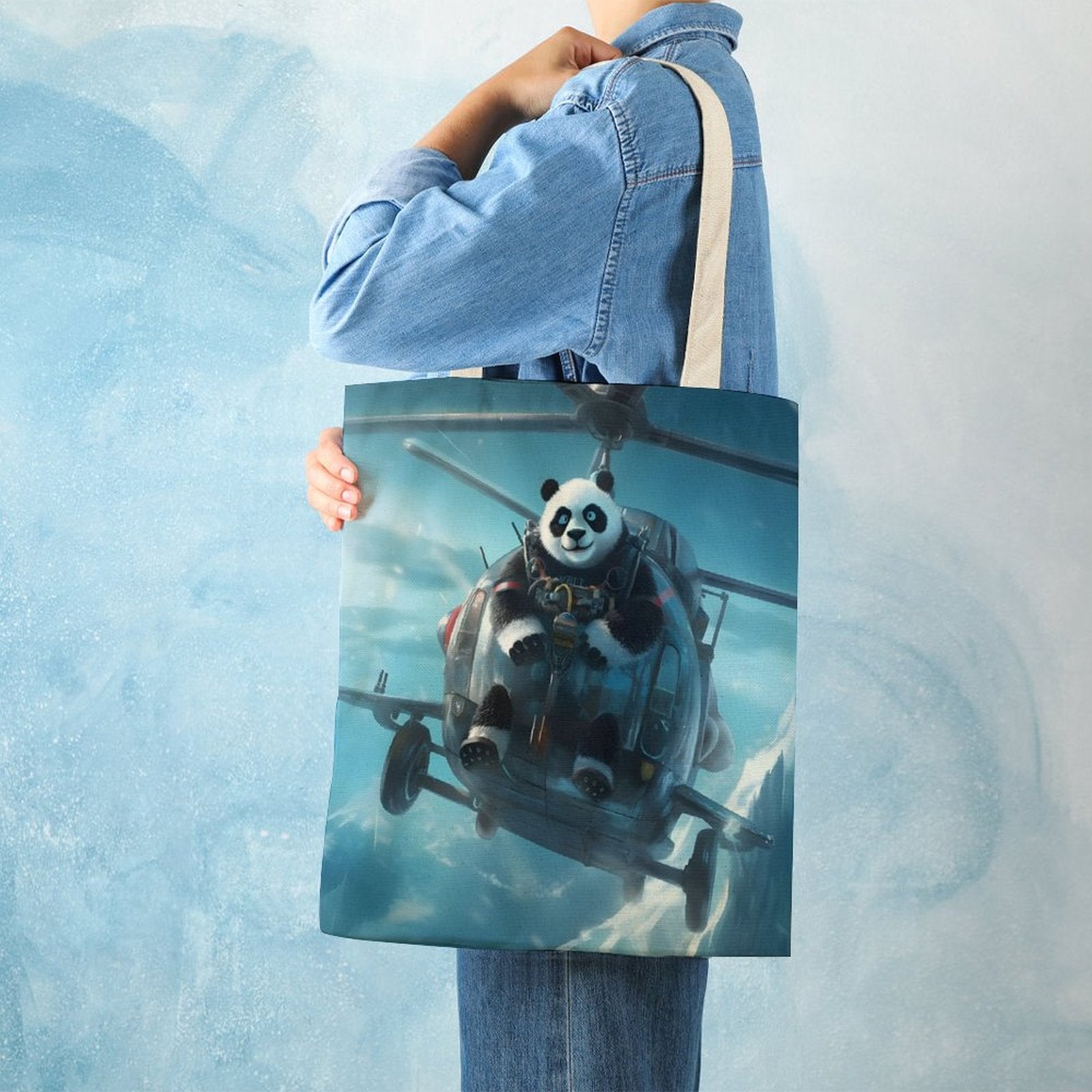 Canvas Tote Bag Double SolarLab_a_Panda_pilot_drive_a_helicopter_in_the_sky_on_the_Arc_0bd4d23c-c25c-4fbe-86ba-f0af5e7f6d6e Style-12 38×41cm normal-online-PERSONAL DESIGN