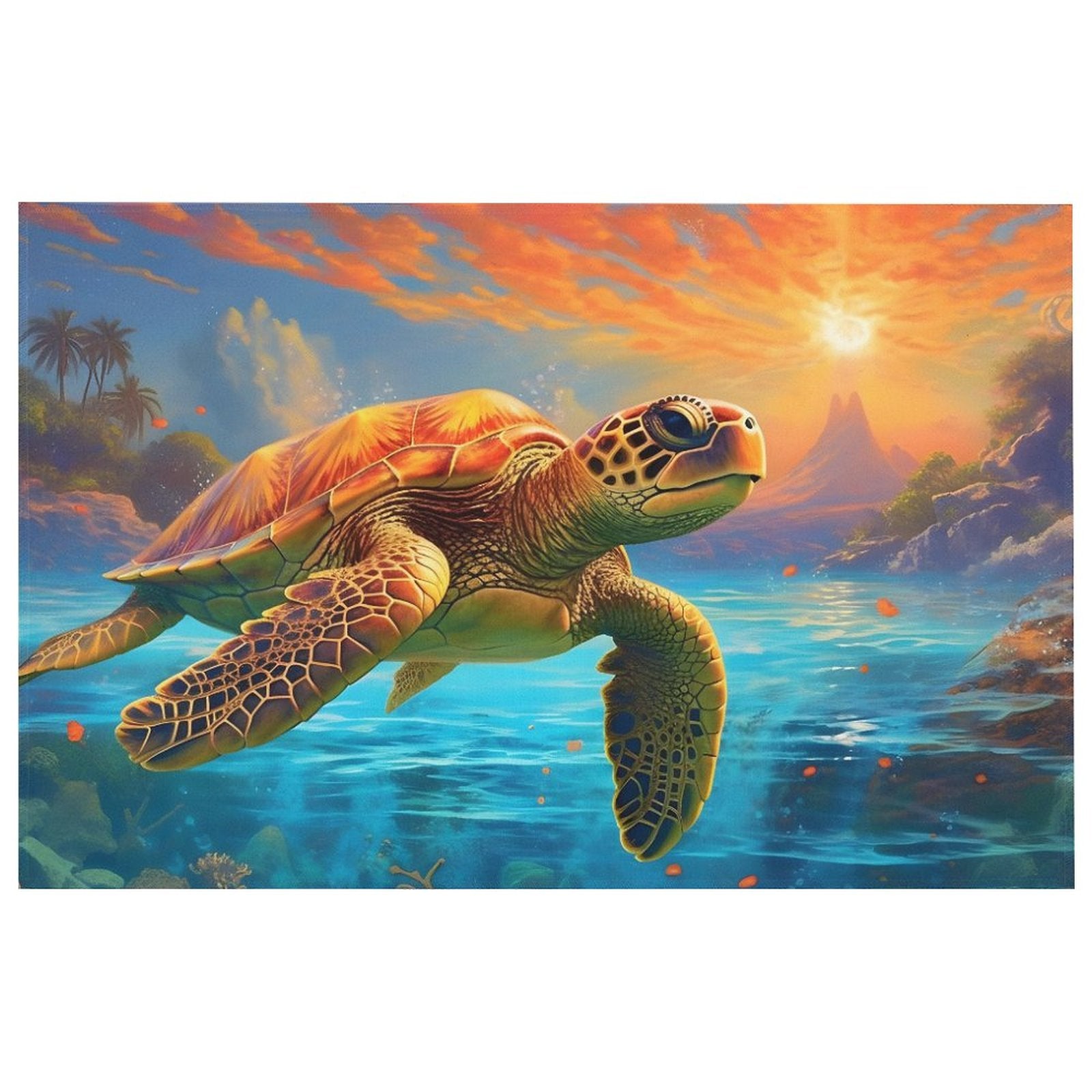 Crystal velvet carpet sea turtles htc01a012 - iTopMax