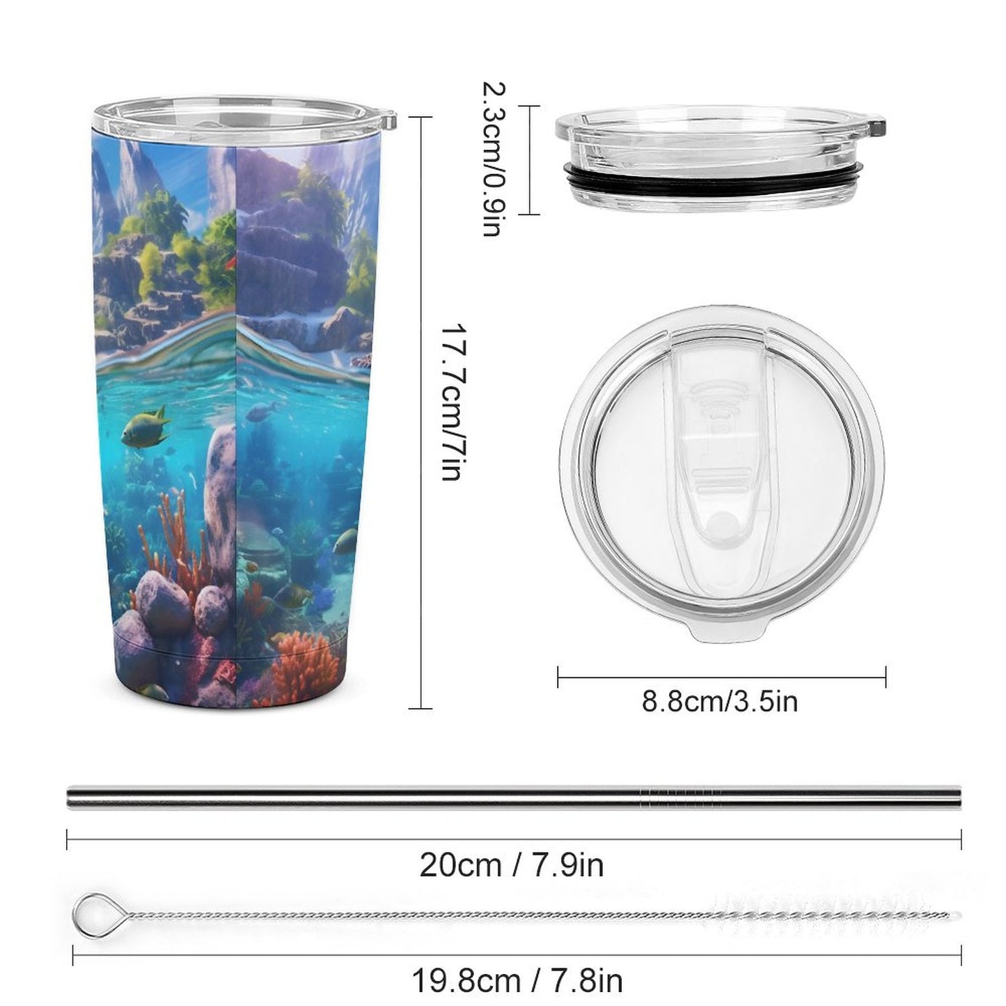 Car Cup Full Width Printed, Sea turtles, CA01A15 - iTopMax