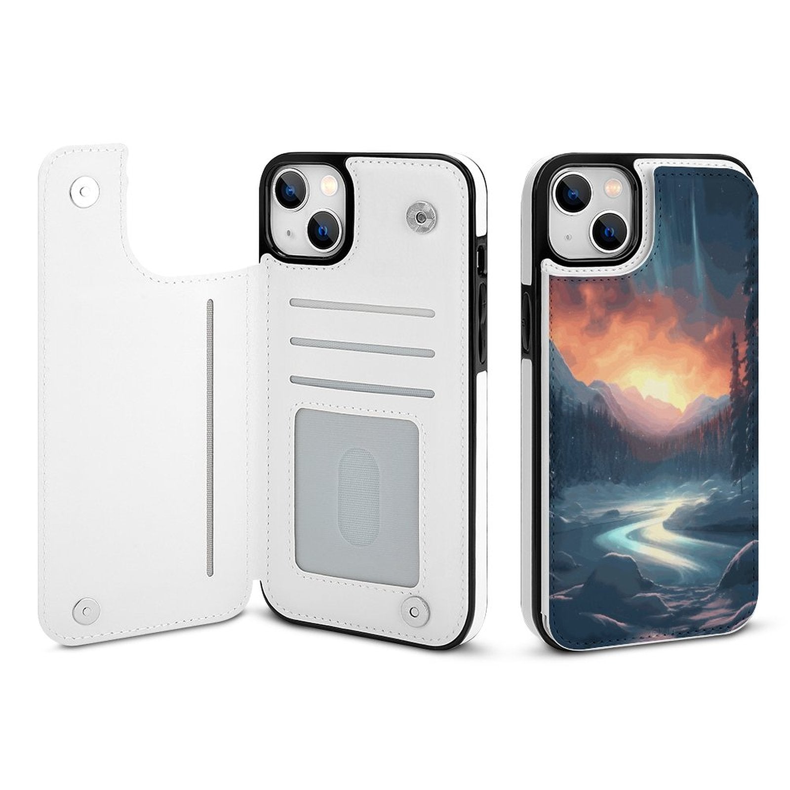 Mobile Phone Case for Apple IPhone 14 SolarLab_Norwegian_aurora_winter_mountains_forests_hyper-detail_569b47dc-9312-4b74-b052-f4d3b554921e normal-online-PERSONAL DESIGN