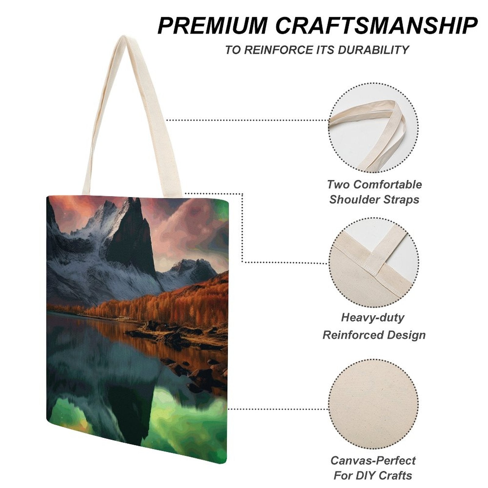 Canvas Tote Bag Double SolarLab_Norwegian_aurora_autumn_mountains_forests_lake_hyper-d_fd6b31eb-d54c-4ac7-9098-1bd7b0c69e9a Style-11 38×41cm normal-online-PERSONAL DESIGN