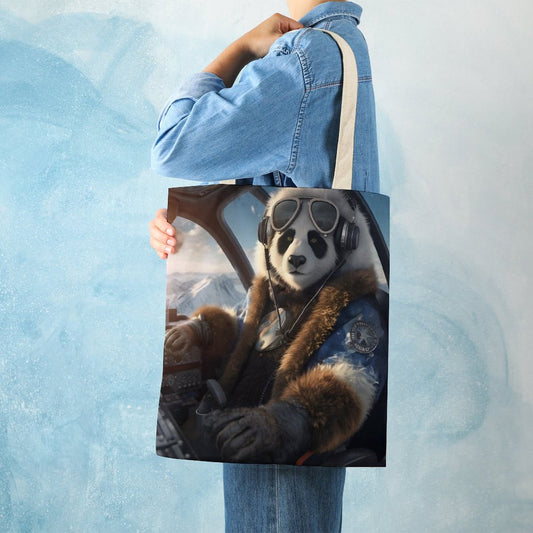 Canvas Tote Bag Double SolarLab_a_Panda_pilot_drive_a_private_jet_in_the_sky_on_the_Ar_7cf22f23-856b-4da9-bba0-8b0a5e4c403b Style-7 38×41cm normal-online-PERSONAL DESIGN