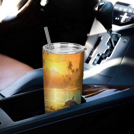 Car Cup Full Width Printed, Dolphins, CA01A04 - iTopMax