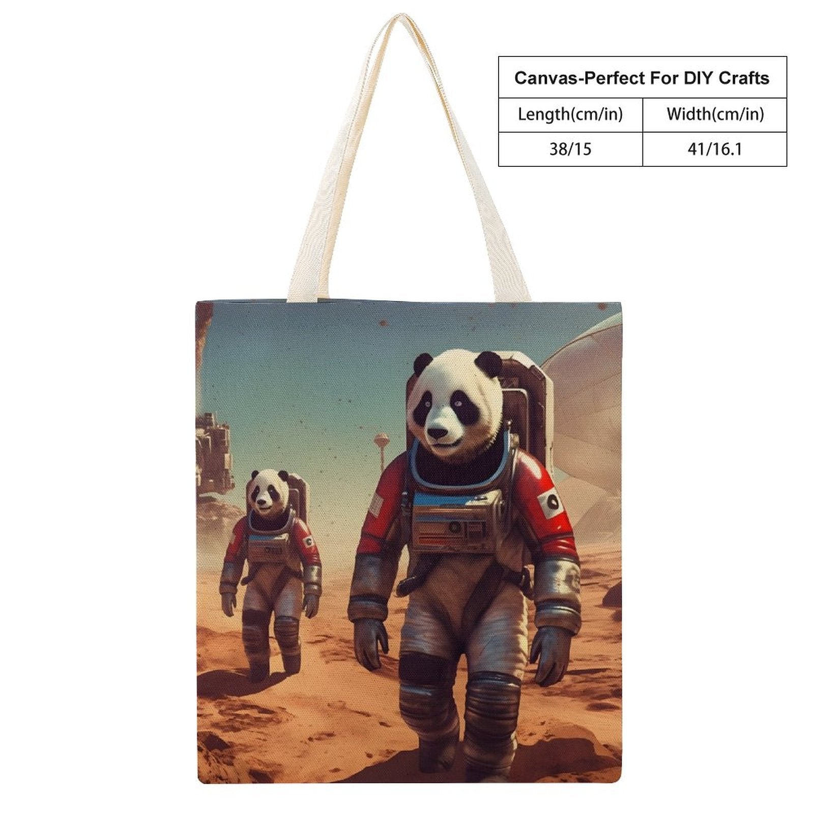 Canvas Tote Bag Double SolarLab_Pandas_astronaut_walk_on_the_Mars_starship_Cyberpunk_f_fa1980bb-0343-4844-a352-fb0e5c8bf928 Style-23 38×41cm normal-online-PERSONAL DESIGN