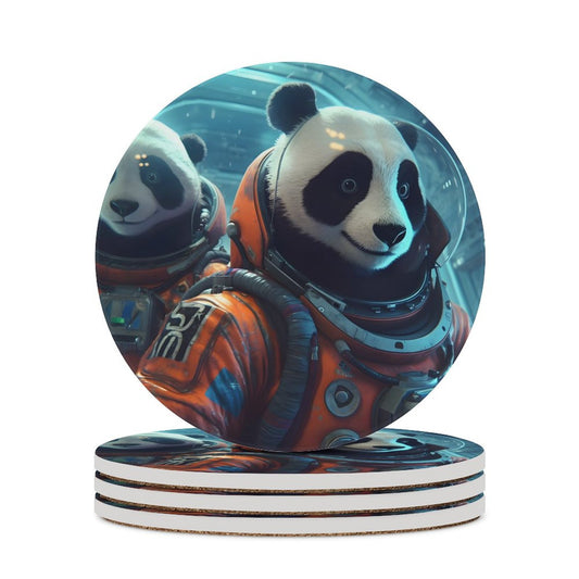 Ceramic Coasters (Round) SolarLab_Two_panda_astronauts_piloted_a_spaceship_from_Earth_to_219bb91d-8ff7-4813-8efa-fdf504001a79 normal-online-PERSONAL DESIGN