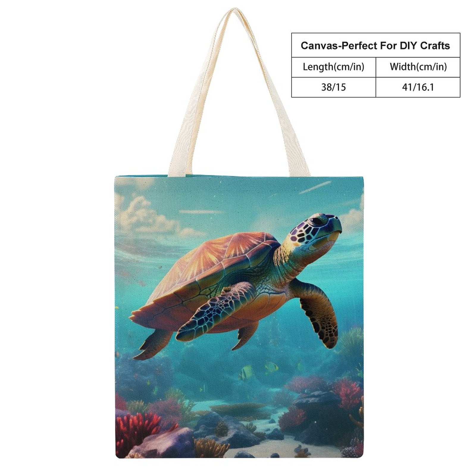 Canvas Tote Bag Double Side, Sea Turtles, B001A006 - iTopMax