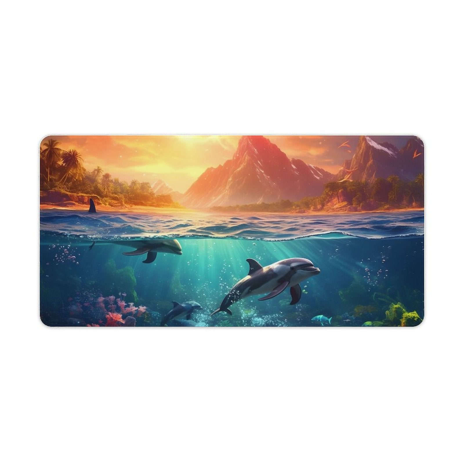 Desk Mat SolarLab_Dolphins_tropical_sea_island_sunlight_fantasy_hyper-de_f2db25c8-82f5-45d9-9ff2-698e69821ae5 normal-online-PERSONAL DESIGN