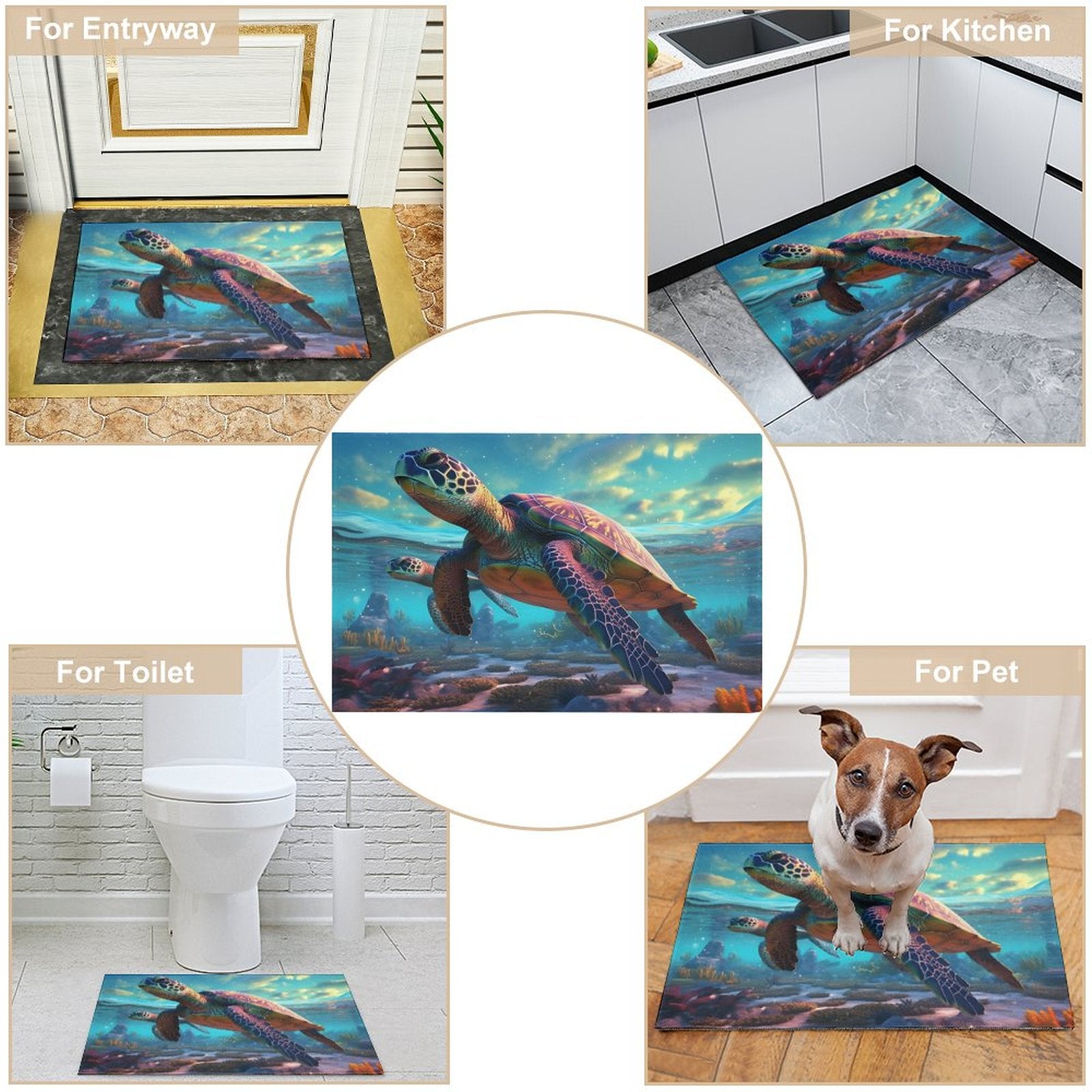 Crystal velvet carpet sea turtles htc01a013 - iTopMax