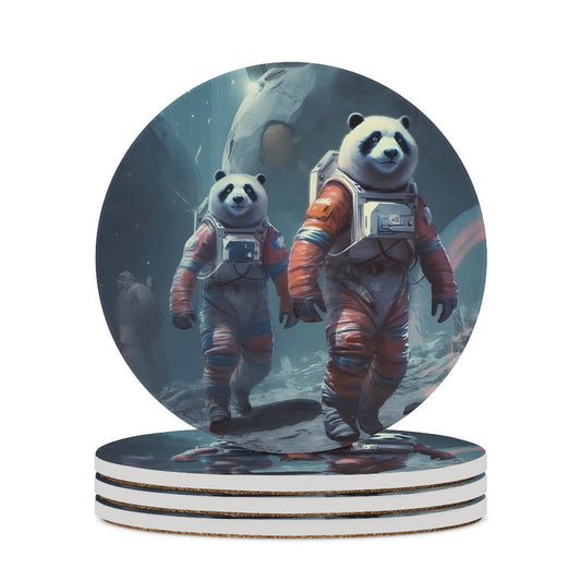 Ceramic Coasters (Round) SolarLab_Panda_astronauts_walk_on_the_moon__Cyberpunk_futuristi_0052be16-5f1c-4b15-8cb2-80330655148e normal-online-PERSONAL DESIGN
