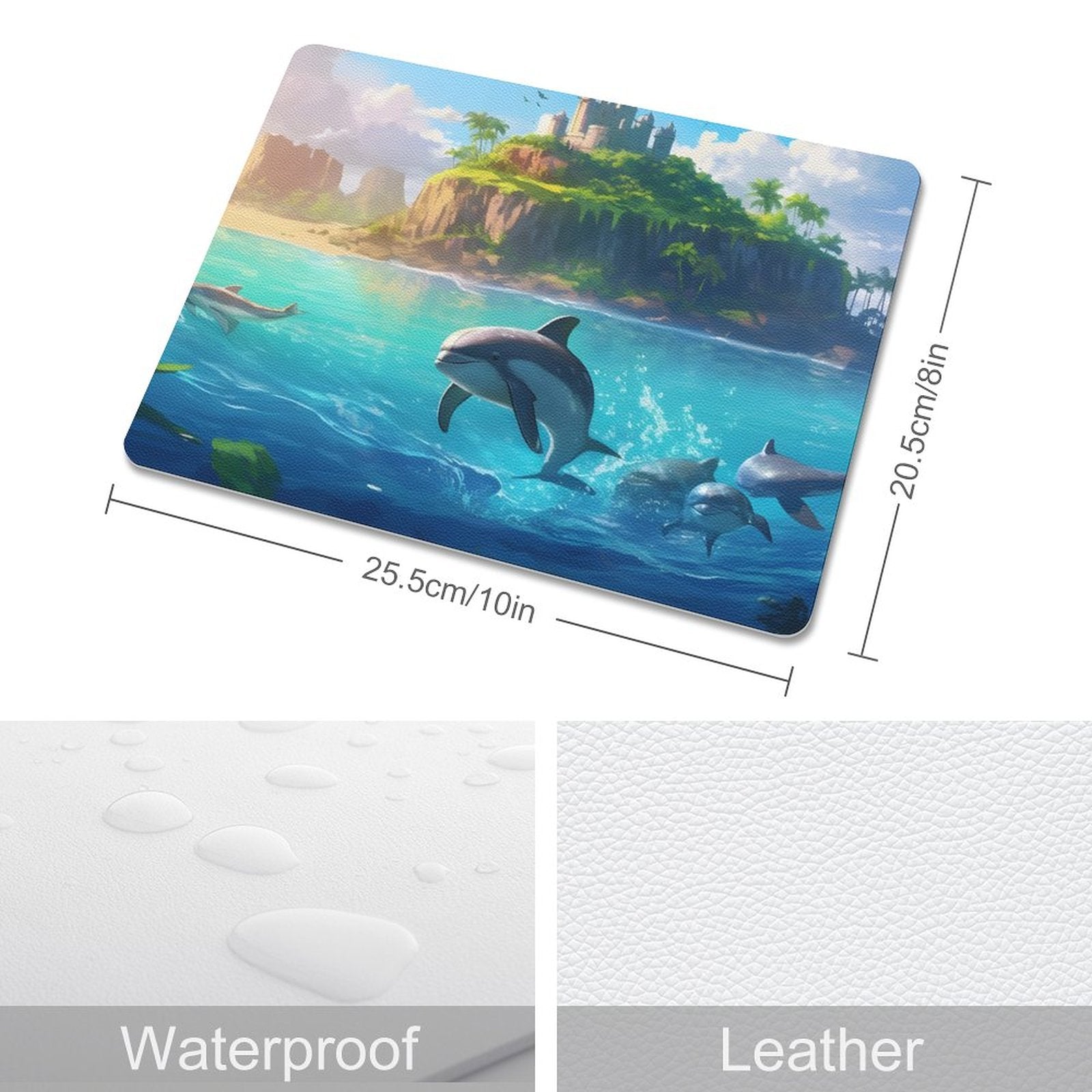 Leather Mouse Pad Dolphins, 1 Size, DA05B03 - iTopMax
