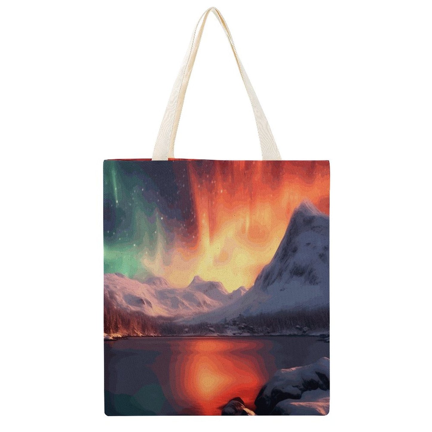 Canvas Tote Bag Double SolarLab_Norwegian_aurora_winter_mountains_forests_lake_hyper-d_d5f5f8af-edcf-4892-a640-8e4a2b673b21 Style 38×41cm normal-online-PERSONAL DESIGN