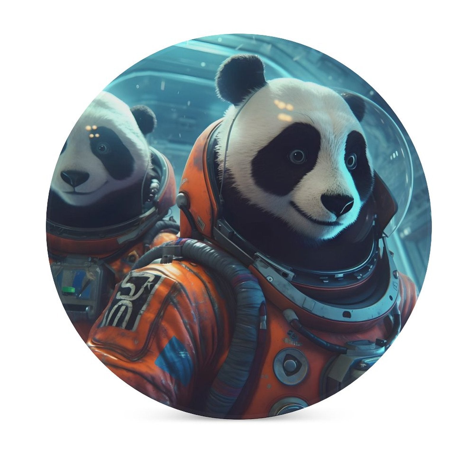 Ceramic Coasters (Round) SolarLab_Two_panda_astronauts_piloted_a_spaceship_from_Earth_to_219bb91d-8ff7-4813-8efa-fdf504001a79 normal-online-PERSONAL DESIGN