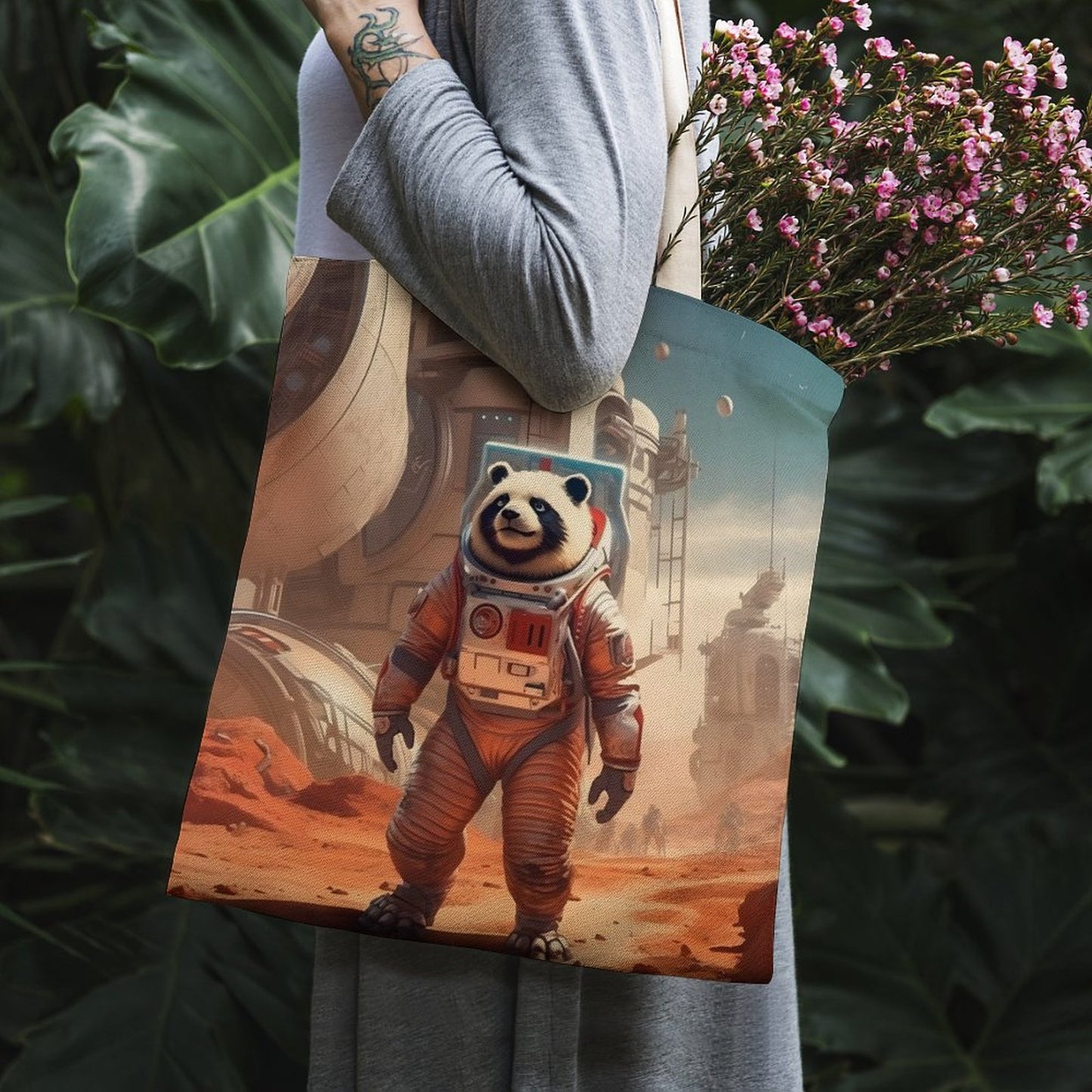 Canvas Tote Bag Double SolarLab_a_Panda_astronaut_walk_on_the_Mars_starship_Cyberpunk__59fd3da3-8403-456b-9fa2-da871549cf0d Style-33 38×41cm normal-online-PERSONAL DESIGN