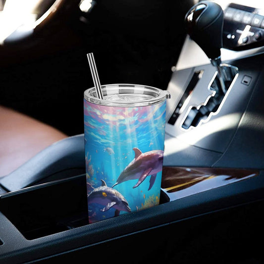 Car Cup Full Width Printed, Dolphins, CA01A02 - iTopMax