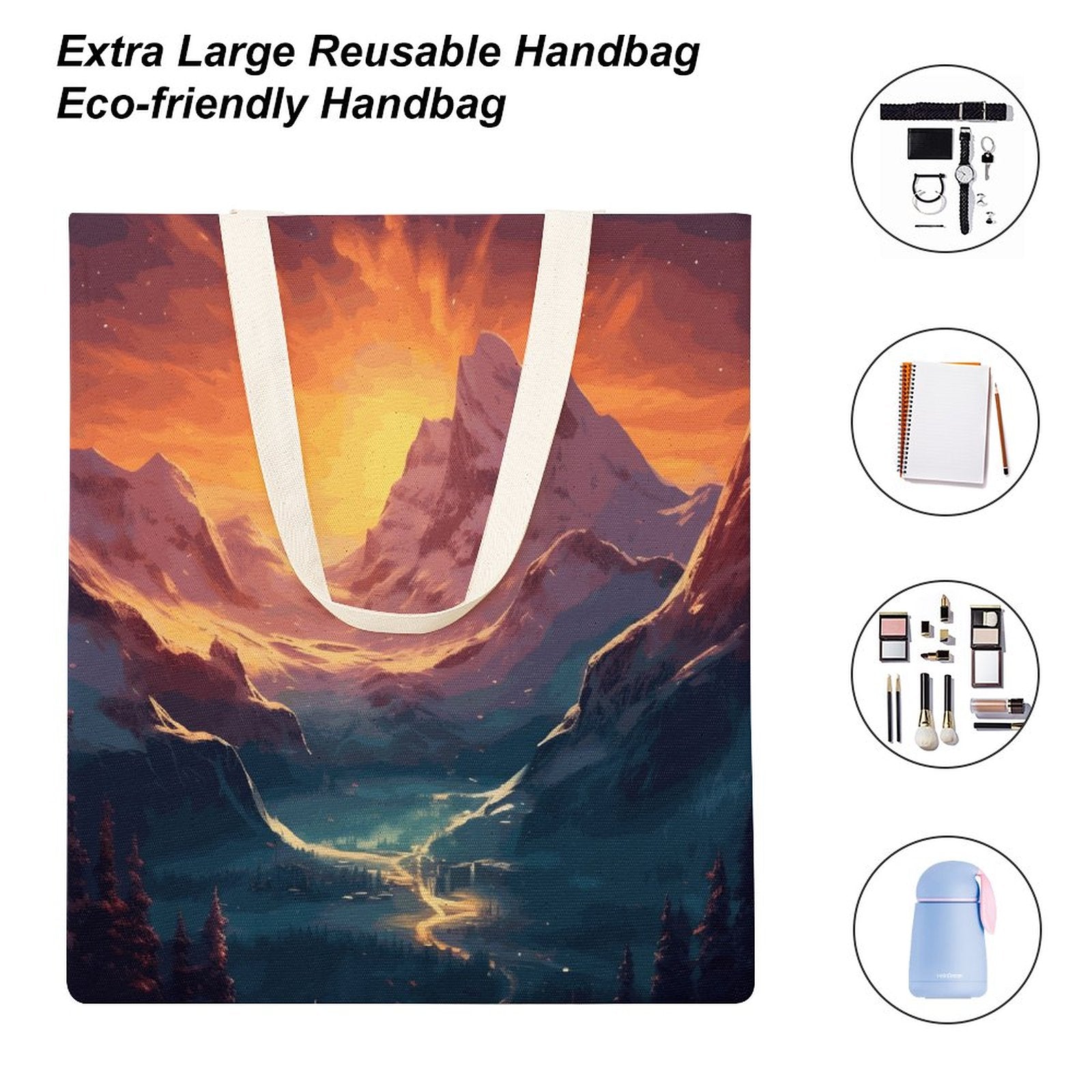 Canvas Tote Bag Double SolarLab_Norwegian_aurora_winter_mountains_forests_hyper-detail_a7427f32-3528-4890-abde-0738f38c252c Style-1 38×41cm normal-online-PERSONAL DESIGN