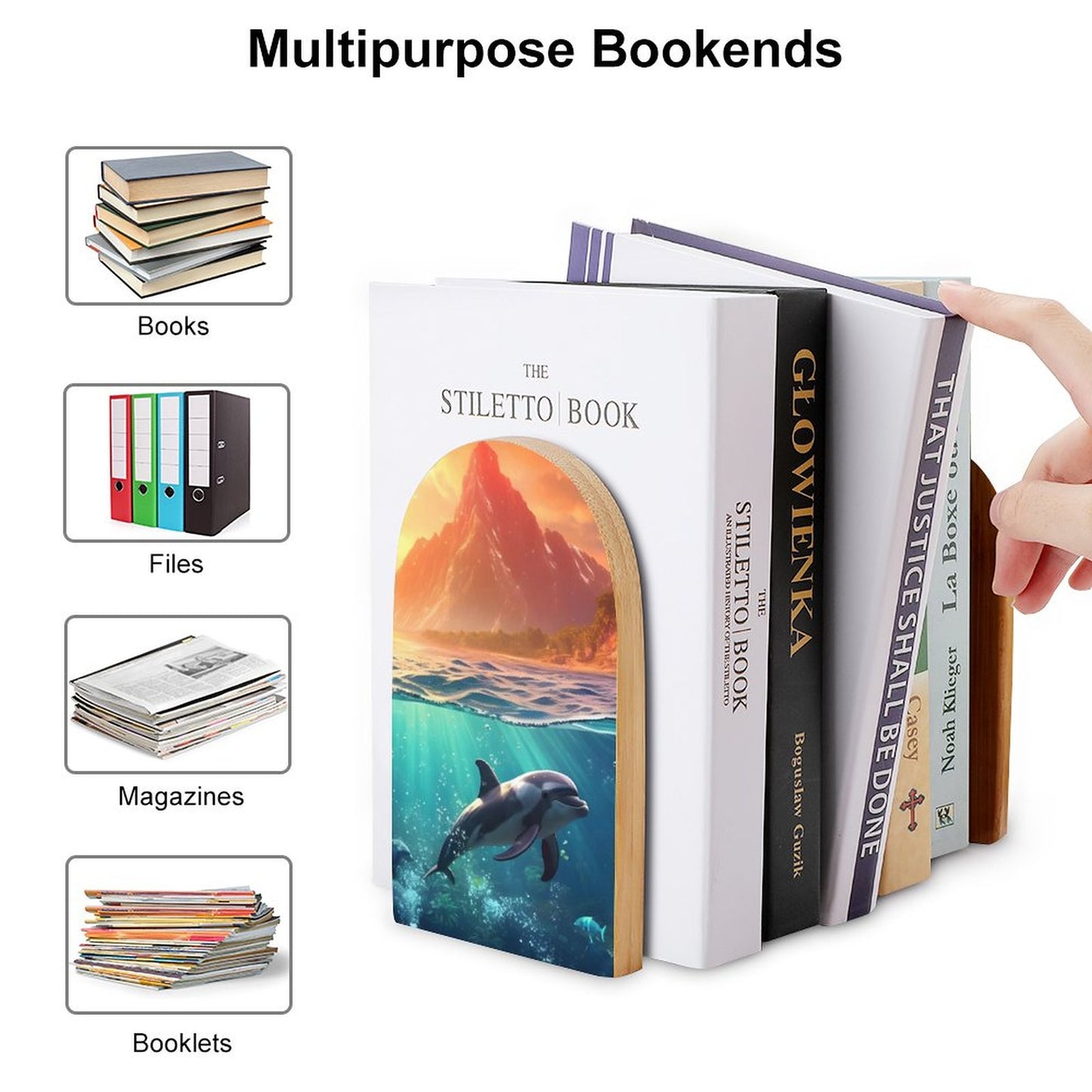 Bookends SolarLab_Dolphins_tropical_sea_island_sunlight_fantasy_hyper-de_f2db25c8-82f5-45d9-9ff2-698e69821ae5 Style-8 One Size normal-online-PERSONAL DESIGN