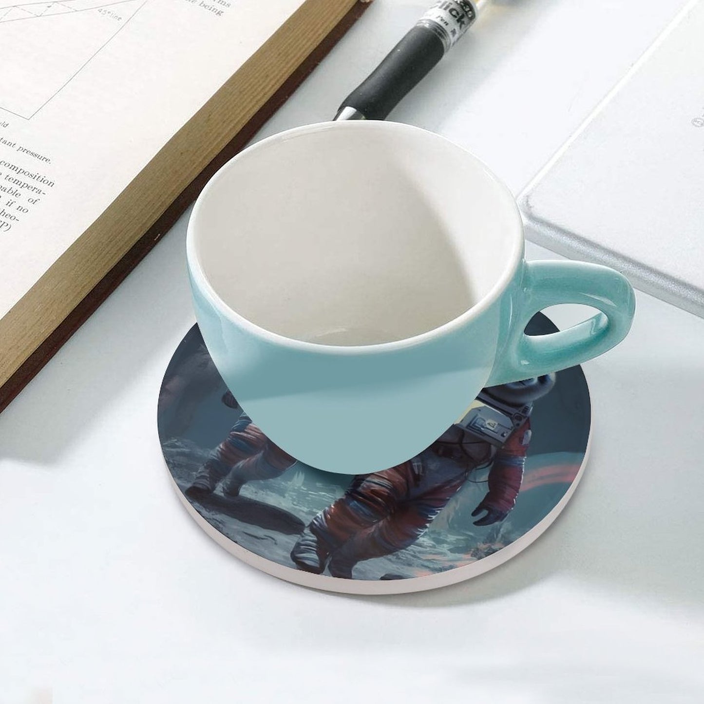 Ceramic Coasters (Round) SolarLab_Panda_astronauts_walk_on_the_moon__Cyberpunk_futuristi_0052be16-5f1c-4b15-8cb2-80330655148e normal-online-PERSONAL DESIGN